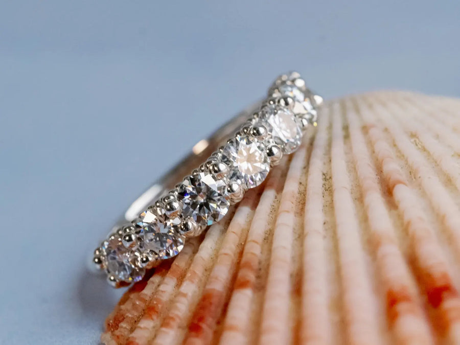 14k Lab Diamond Wedding Band Anniversary Ring