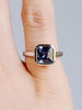 14k Cornflower Blue Asscher Cut 2.00ct Sapphire Bezel Ring