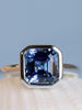 14k Cornflower Blue Asscher Cut 2.00ct Sapphire Bezel Ring