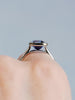 14k Cornflower Blue Asscher Cut 2.00ct Sapphire Bezel Ring