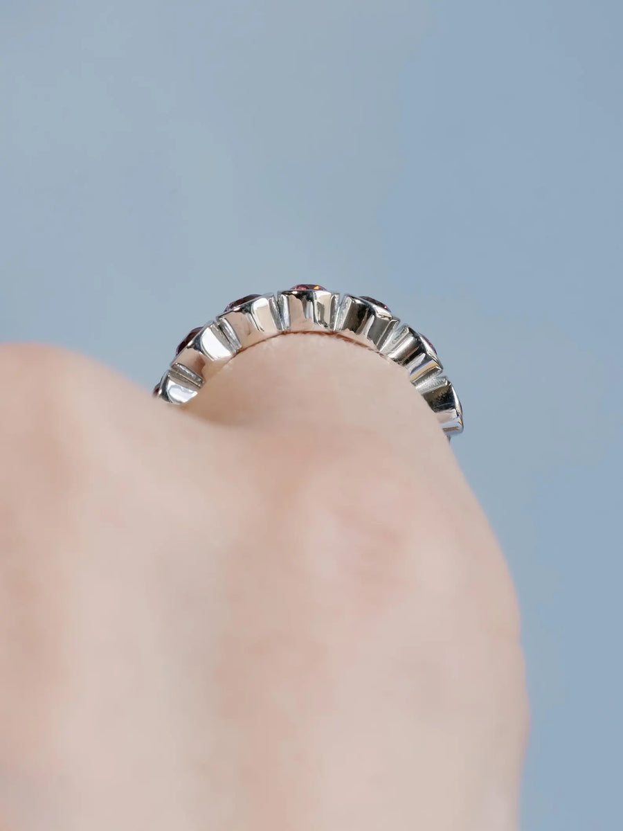 Rhodolite Natural Garnet Bezel Ring