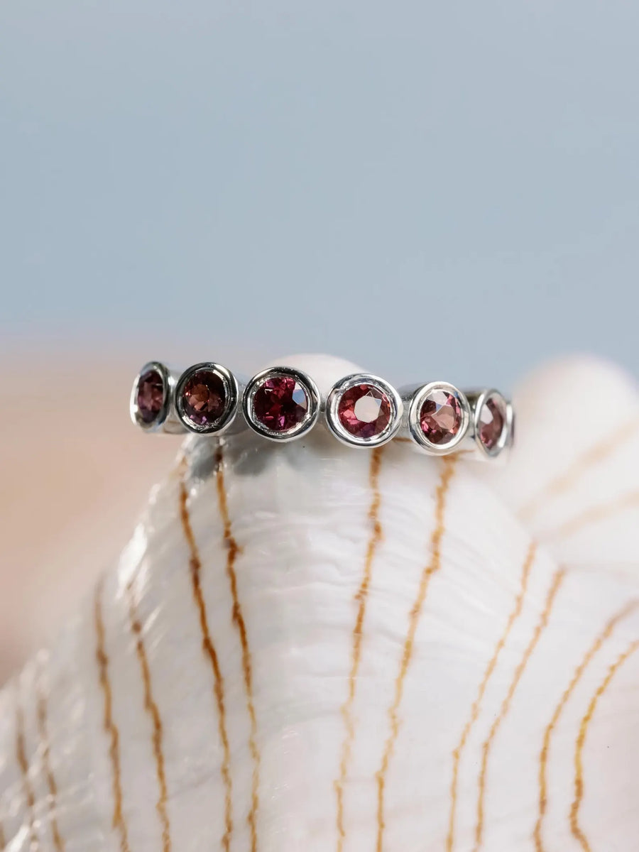 Rhodolite Natural Garnet Bezel Ring
