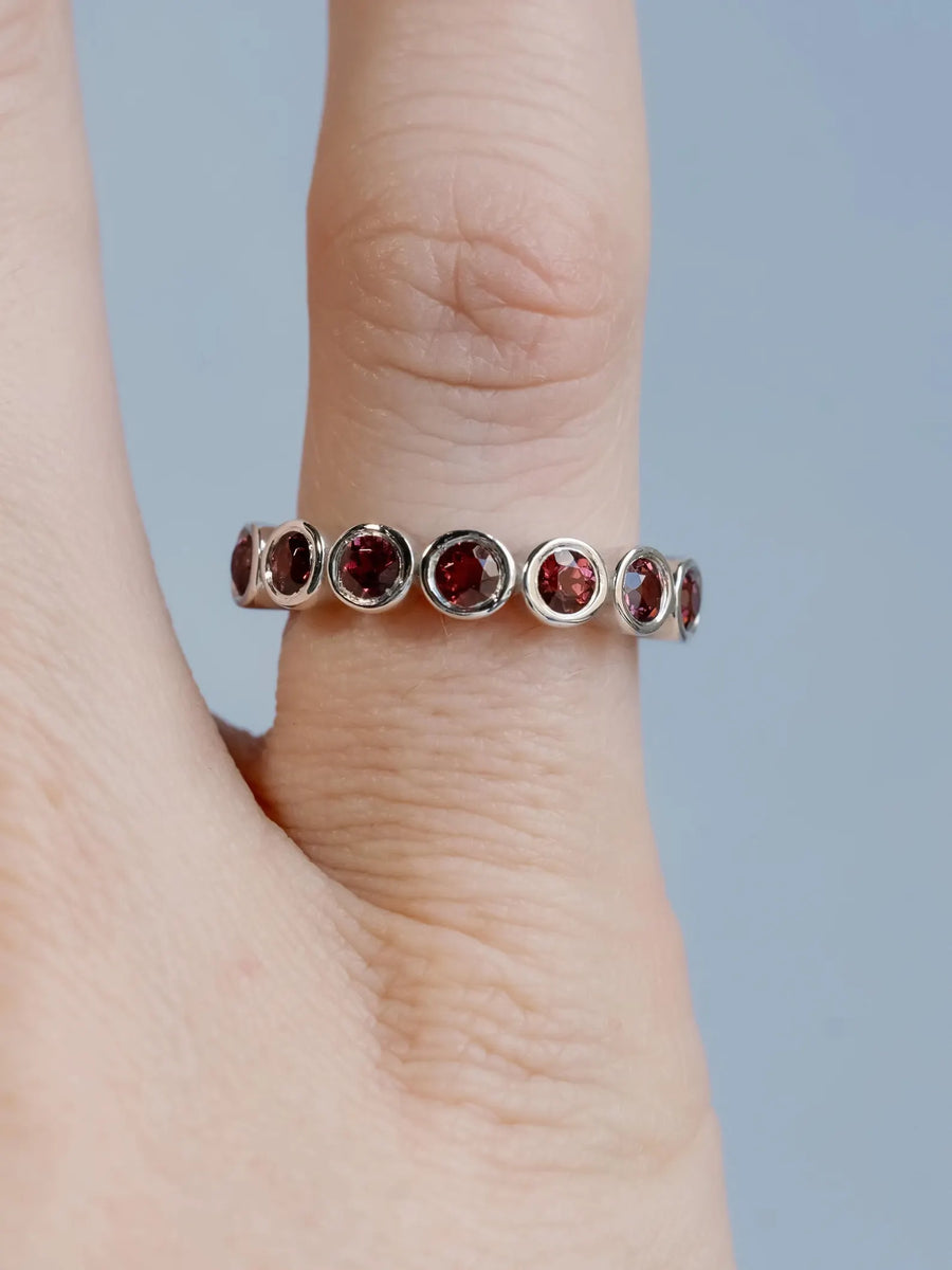 Rhodolite Natural Garnet Bezel Ring