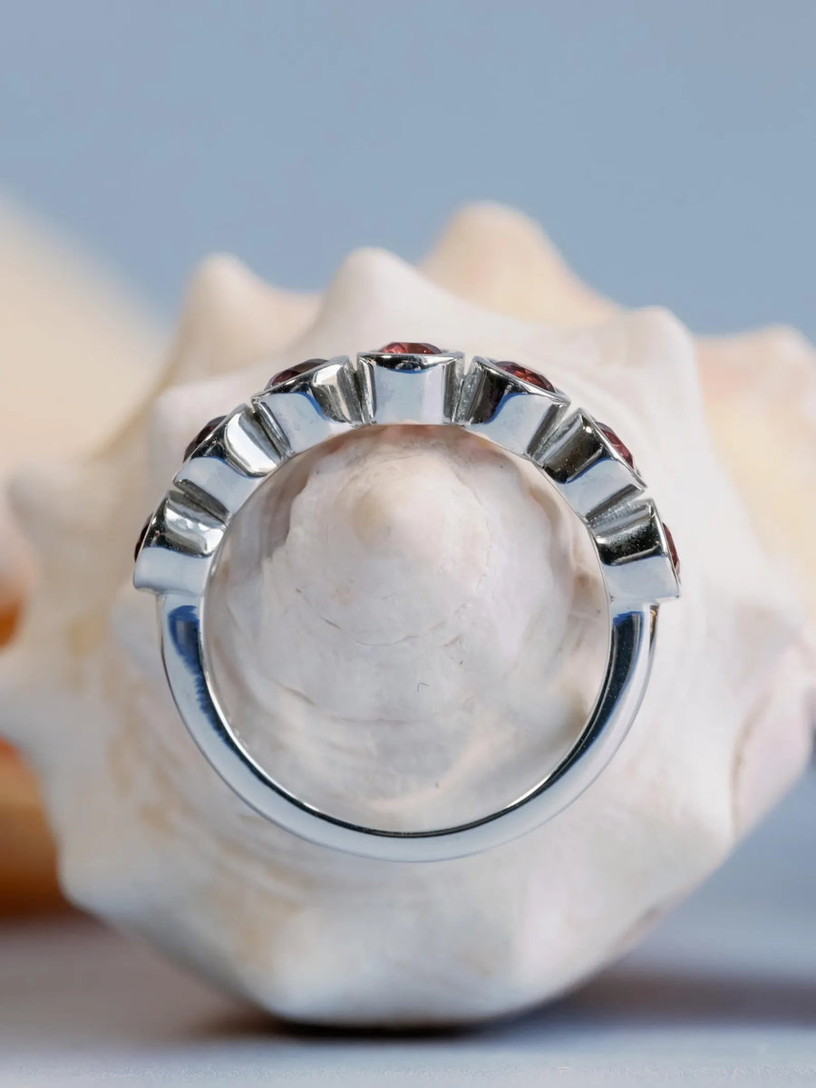 Rhodolite Natural Garnet Bezel Ring