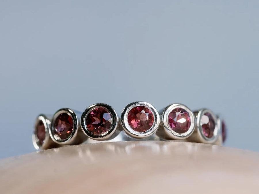 Rhodolite Natural Garnet Bezel Ring