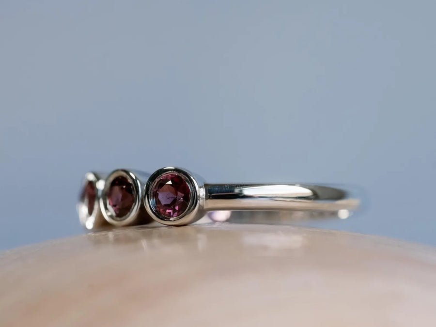 Rhodolite Natural Garnet Bezel Ring