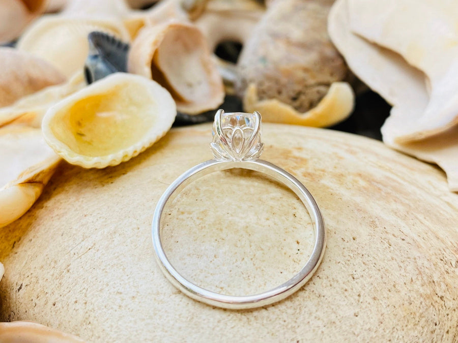 Antique Cushion Cut  Moissanite Engagement Ring