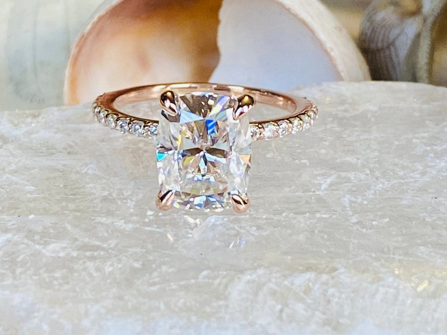 Moissanite 2.50ct Diamond Cushion Cut Engagement Ring