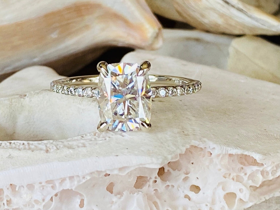 Moissanite 2.50ct Diamond Cushion Cut Engagement Ring