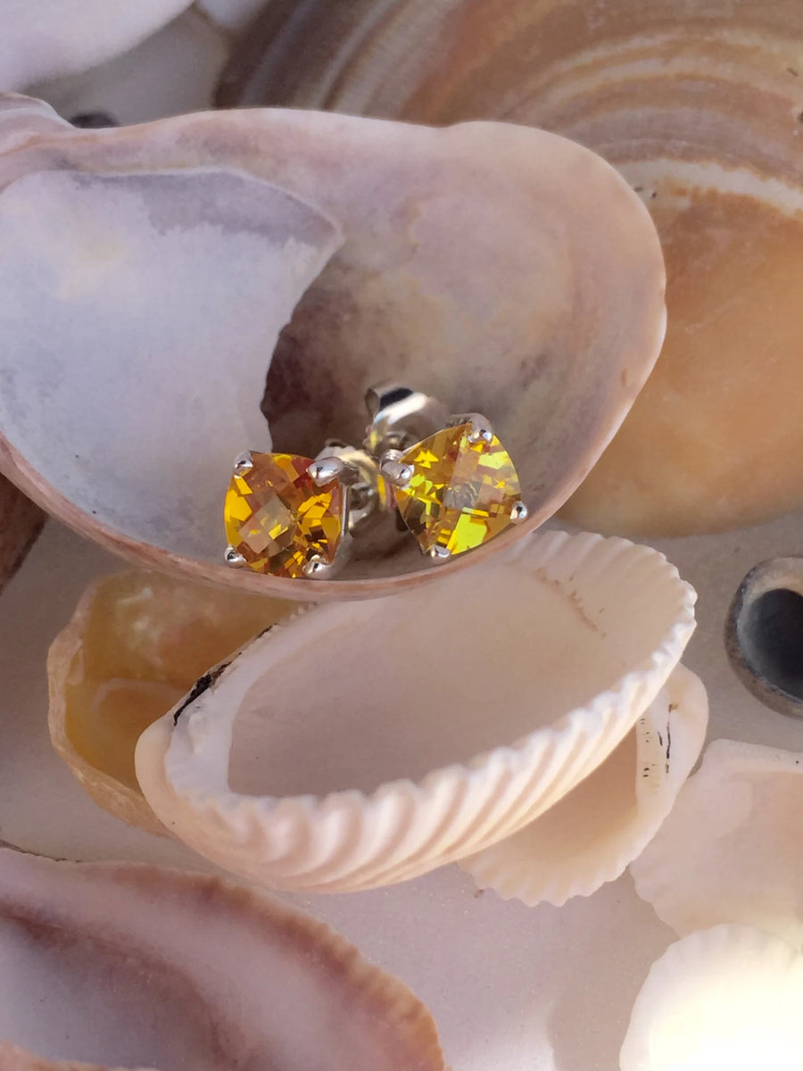 Natural Citrine Stud Earrings