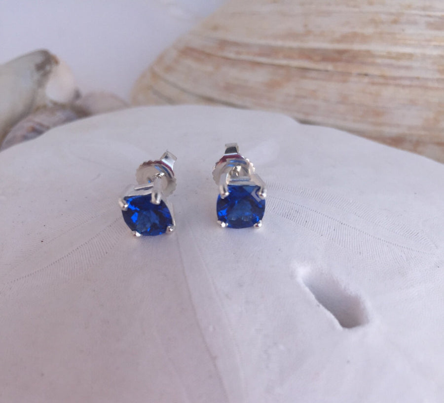 14k Gold Sapphire Stud Earrings