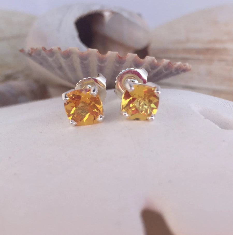 Natural Citrine Stud Earrings