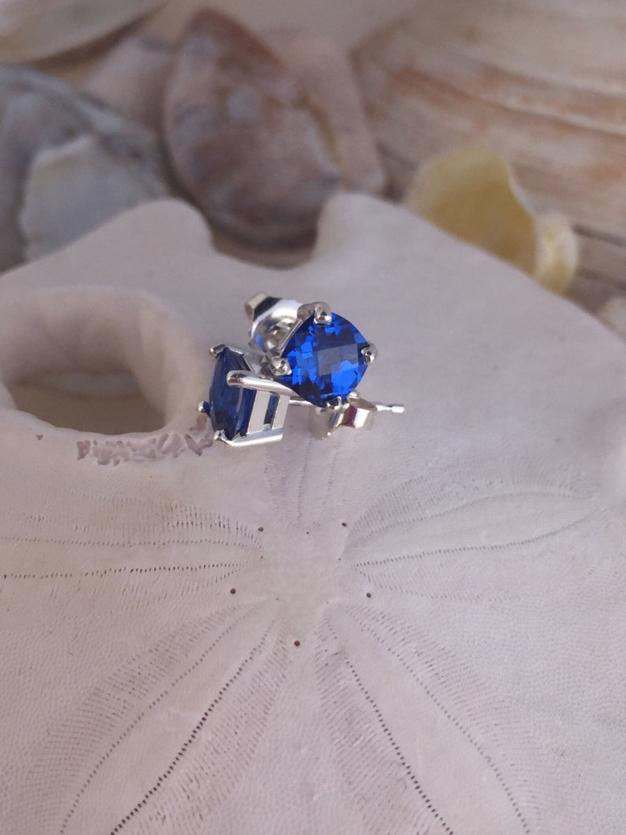 14k Gold Sapphire Stud Earrings