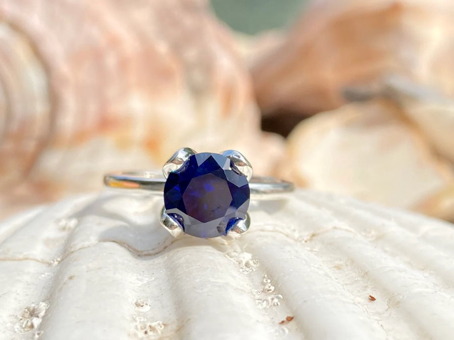 Blue 2.00 Carat Sapphire Solitaire Ring Sapphire Ring