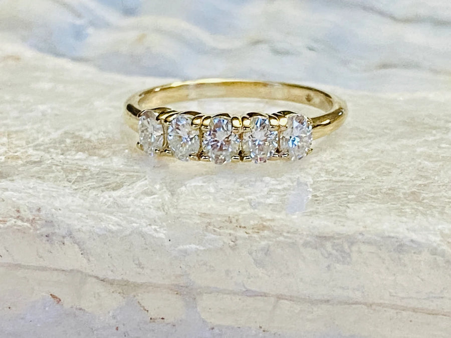 Oval Moissanite Wedding Ring