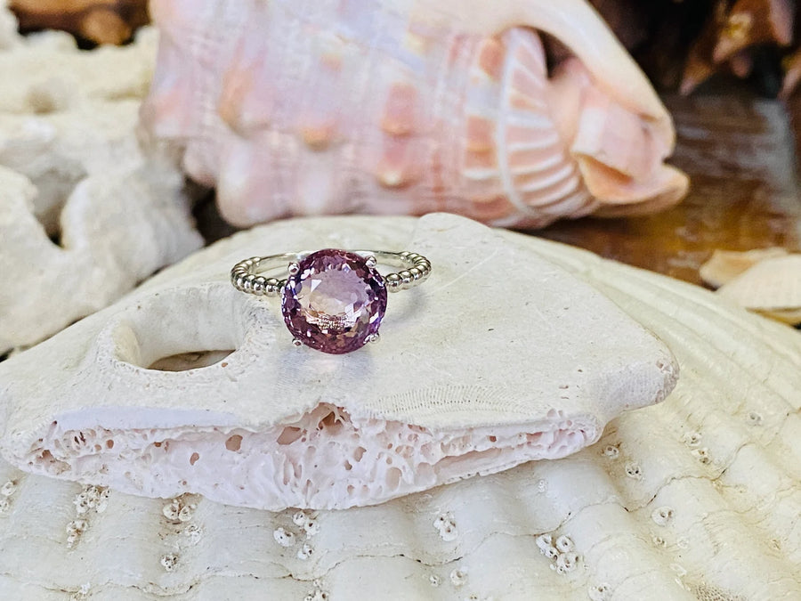 14k Natural Large Round Ametrine Ring