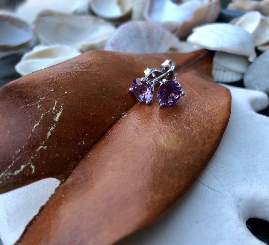 Purple Alexandrite Stud Earrings