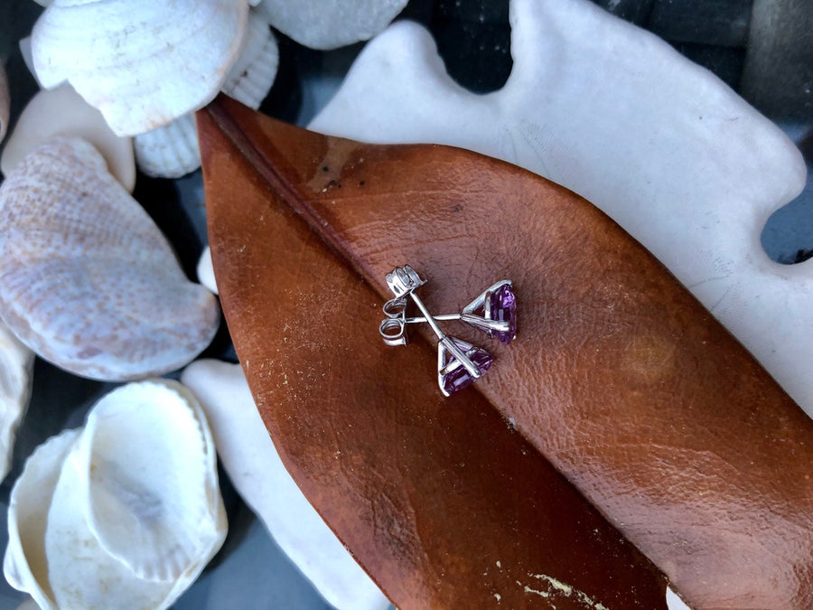 Purple Alexandrite Stud Earrings