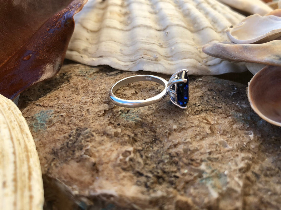 Radiant Cut Sapphire Solitaire Ring