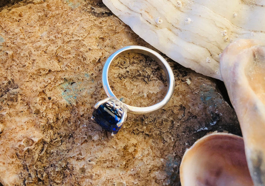 Radiant Cut Sapphire Solitaire Ring