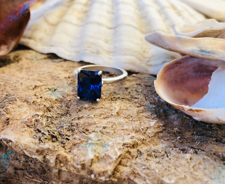 Radiant Cut Sapphire Solitaire Ring