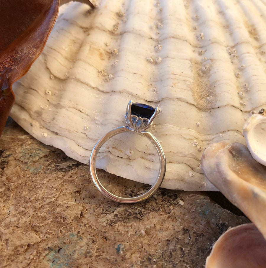 Radiant Cut Sapphire Solitaire Ring