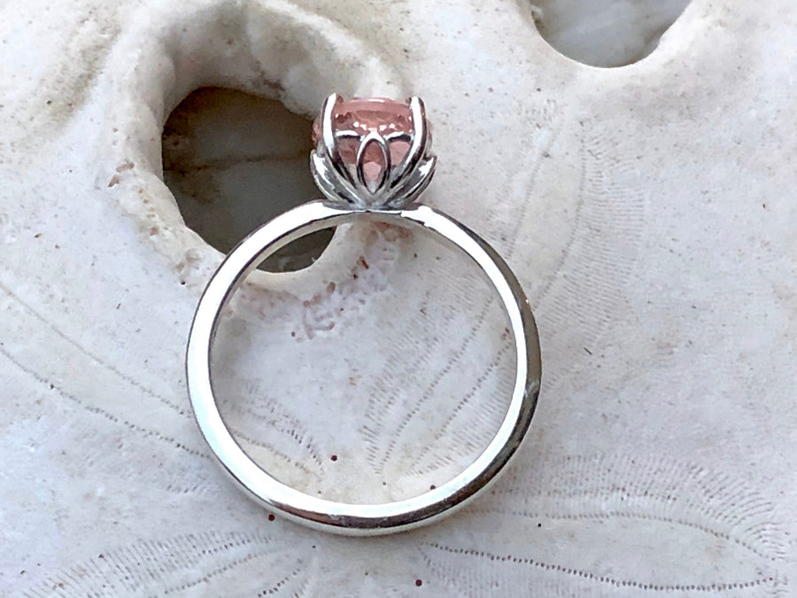 Oval Cut Morganite Solitaire Ring