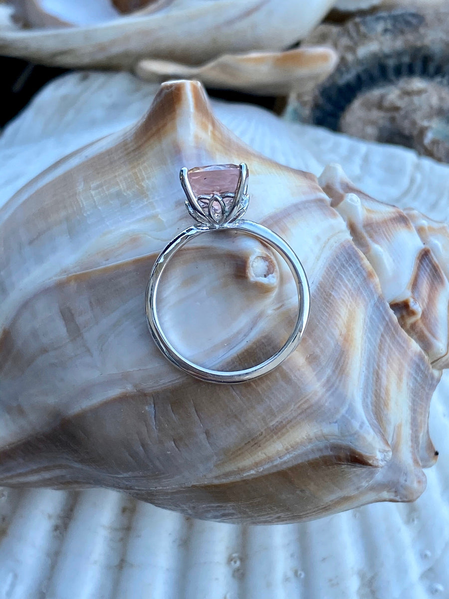 Radiant Cut Solitaire Morganite Ring