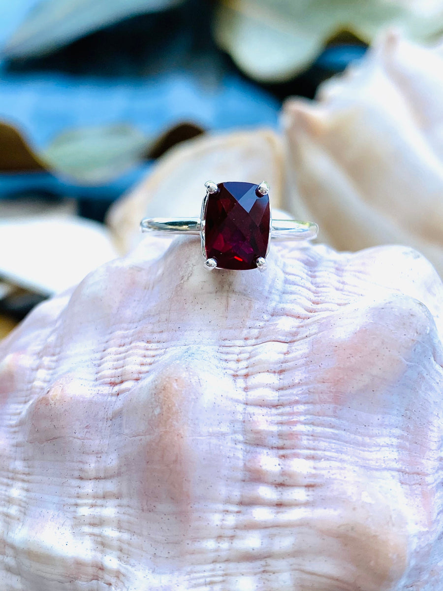 14k Antique Elongated Cushion Cut Ruby Solitaire Setting Ring