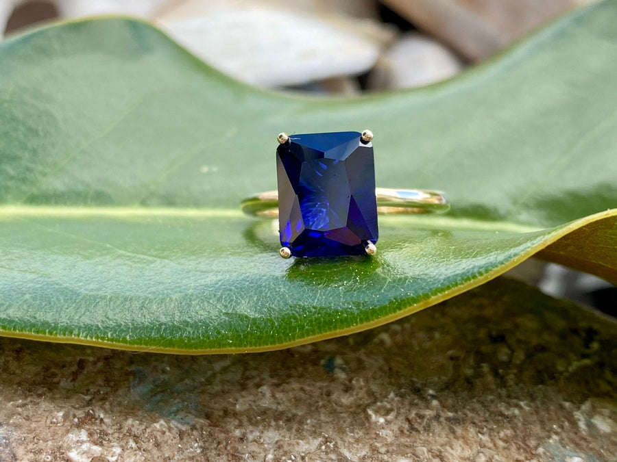 Radiant Cut Sapphire Solitaire Ring