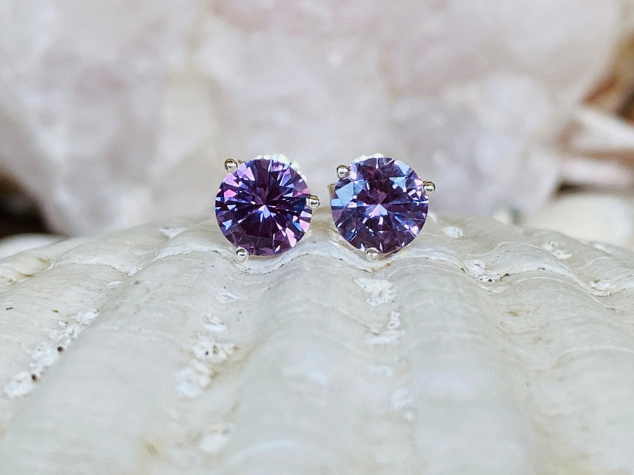 Purple Alexandrite Stud Earrings