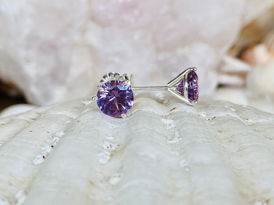 Purple Alexandrite Stud Earrings