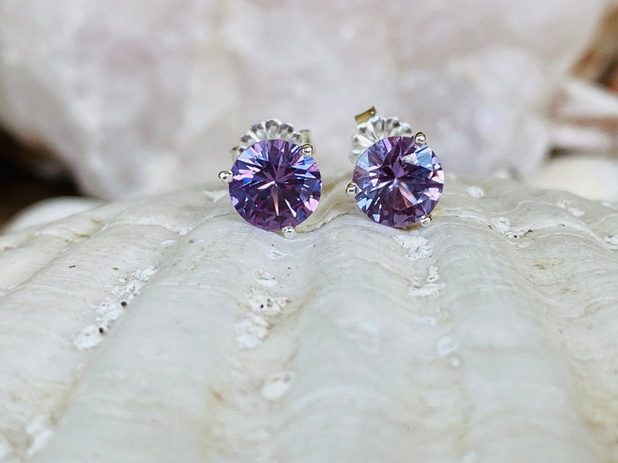 Purple Alexandrite Stud Earrings