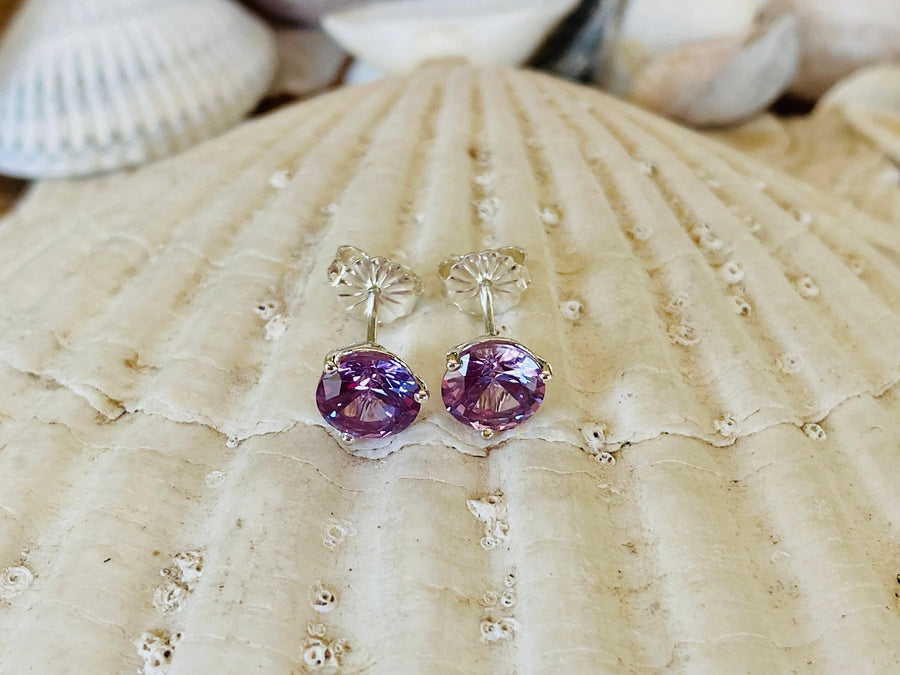 Purple Alexandrite Stud Earrings