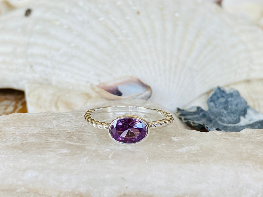 Oval Alexandrite Bezel Ring Alexandrite Ring