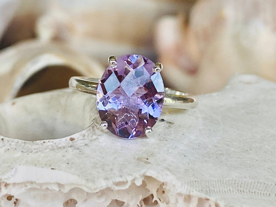 14k Lavender Rose De France Amethyst Oval Cut Ring 3.00ct