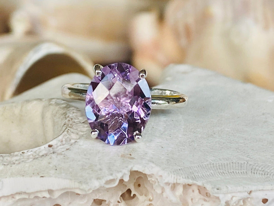 14k Lavender Rose De France Amethyst Oval Cut Ring 3.00ct