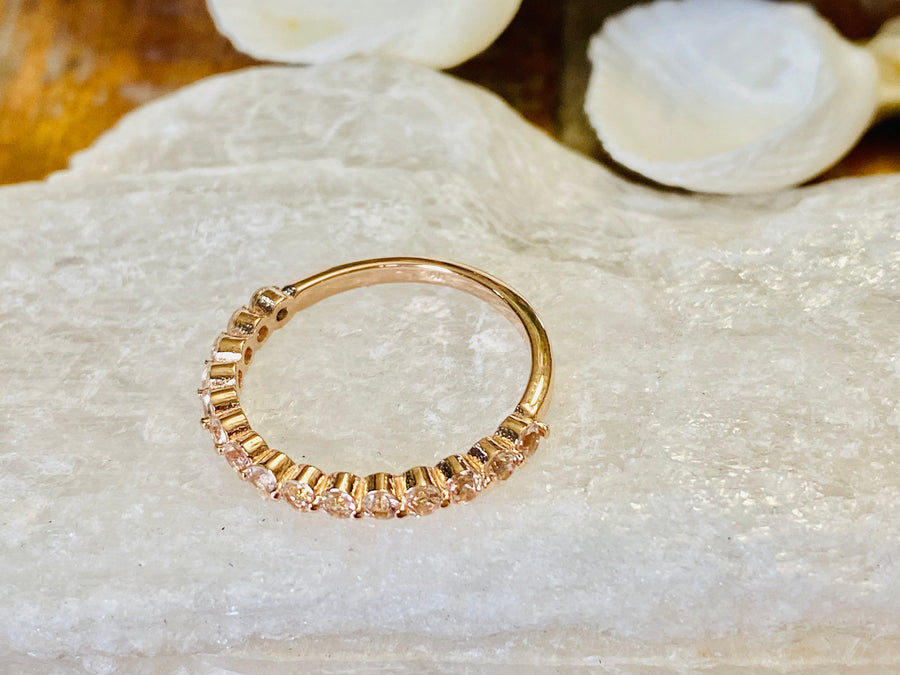 Natural Morganite Stacking Ring