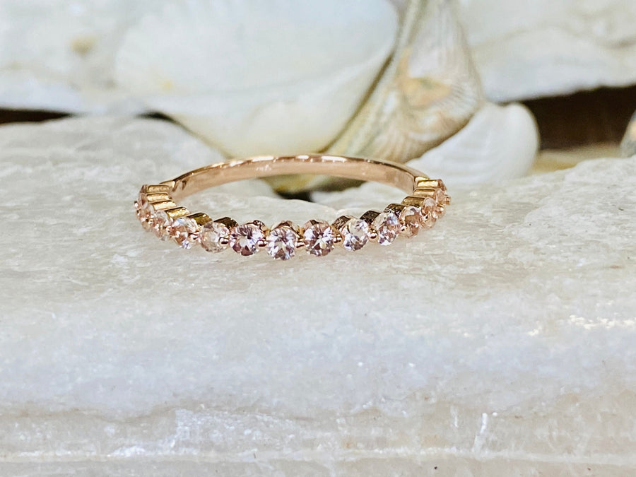 Natural Morganite Stacking Ring