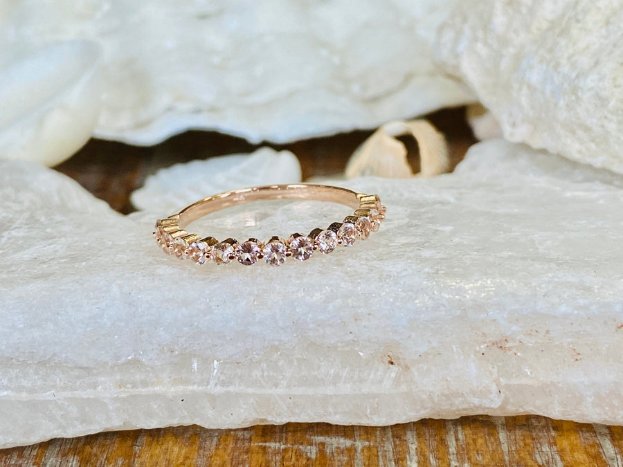 Natural Morganite Stacking Ring