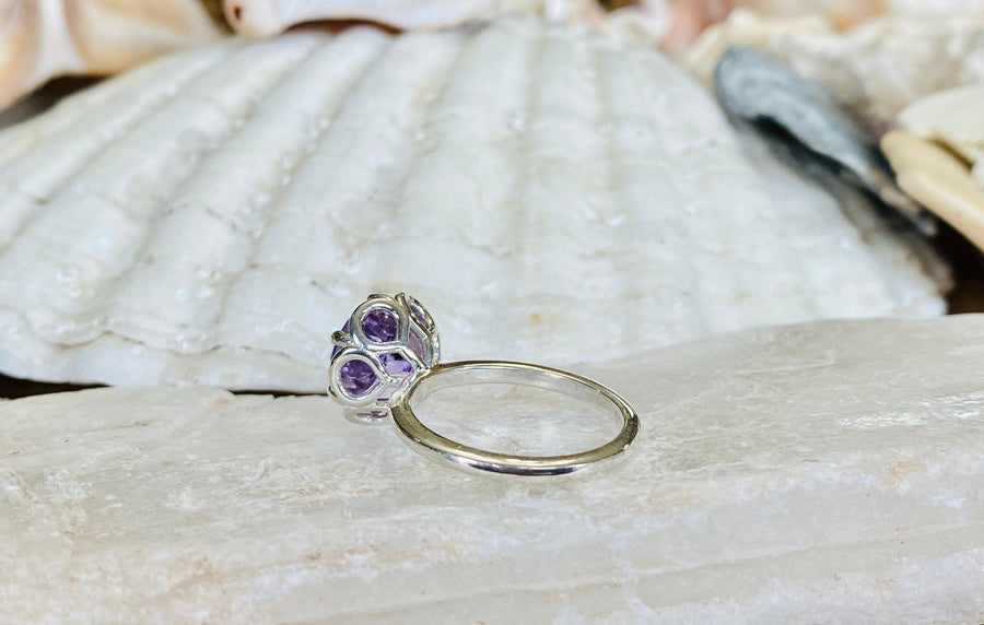 14k Lavender Rose De France Amethyst Large Round Ring